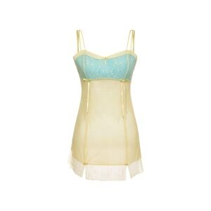 Frankie's Bikinis x Guizio Normandy Dress in Sea Glass large mesh cover up slip